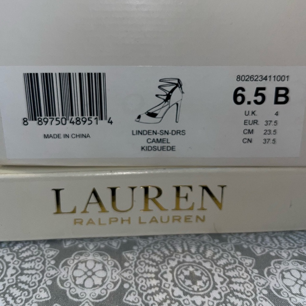 Lauren Ralph Lauren Camel Suede Heels